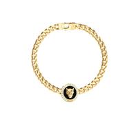 Guess Men's Panther Medallion Gold Tone 15mm Bracelet