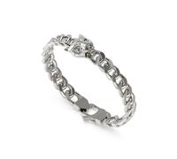 Guess Men's Panther Silver Tone 9mm Curb Bracelet