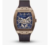 Guess Phoenix Men's Rectangle Chrono Dial Brown Silicone Strap Watch
