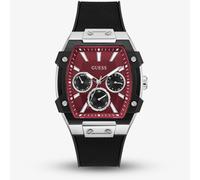 Guess Mens Phoenix Red Dial Black Rubber Strap Watch GW0956G1