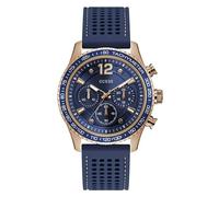 Guess Men's Quartz Analog Watch with Silicone Strap W0971G3, Blue, 44MM, W0971G3