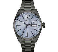 Guess Men's Quartz Watch with Blue Dial Analogue Display and Grey Stainless Steel Bracelet W0657G1