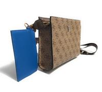 GUESS Men's shoulder bag Milano crossbody top zip beige/brown UBS26GU11 HMMILOP6157