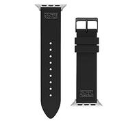 GUESS Mens smartwatch band compatible with Apple watch (42MM-44MM), Black/Black, Modern