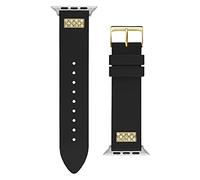 GUESS Mens smartwatch band compatible with Apple watch (42MM-44MM), Black/Bling, One size, Modern