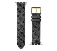 GUESS Mens smartwatch band compatible with Apple watch (42MM-44MM), Black/Gray, Modern