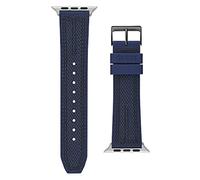 GUESS Mens smartwatch band compatible with Apple watch (42MM-44MM), Navy/Stitching, Modern