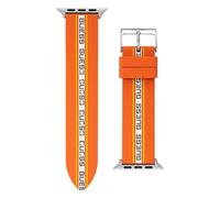 GUESS Mens smartwatch band compatible with Apple watch (42MM-44MM), Orange, Classic