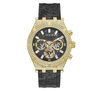 GUESS Men's Sport Crystal Multifunction 44mm Watch - Black Dial Gold-T