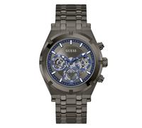 GUESS Men's Sport Multifunction 44mm Watch - Gunmetal & Blue Dial with Gunmetal Stainless Steel Case & Bracelet