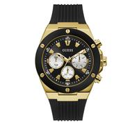 GUESS Men's Stainless Steel Analog Watch with Silicone Strap