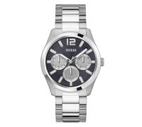 GUESS Men's Stainless Steel Zen Watch, Silver, Classic