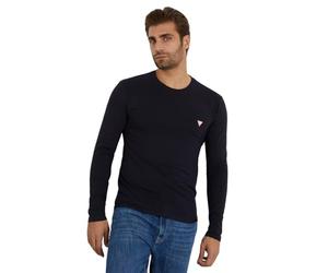 GUESS MEN'S T-SHIRT COTTON LONG SLEEVE SPORT STRETCH BASIC M2YI28J1314, Blue, S