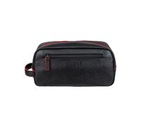 GUESS Men's Top Zip Travel Kit with Color Pop, Black Red Detail, One Size, Black Red Detail, One Size