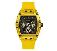 GUESS Men's Trend Casual Tonneau Diamond 43mm Watch, Yellow/Yellow/Black, One Size, Phoenix