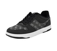 GUESS Men's Tryon Sneaker, Black/Silver Logo Multi 003, 8.5 UK