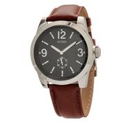 GUESS Men's W10248G2 Black Dial Brown Strap Watch, Black, Quartz Movement