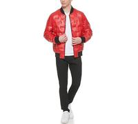 GUESS Men's Warm Rain Resistant Jacket Bomber, Red, XXL