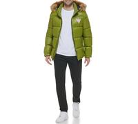 GUESS Men's Warm Rain Resistant Puffer Jacket, Moss, L
