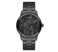 Guess Monarch Men's Stainless Steel Watch 44mm Black Stainless Steel Band 3 Bar Black Dial GW0958G3
