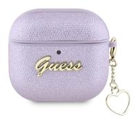 Guess Metallic Script Charm Case for AirPods 4 Purple - GUA4PGMCSU