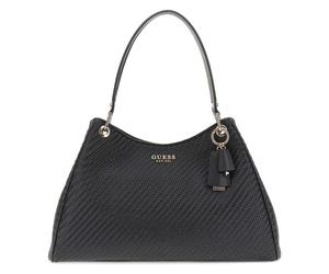 Guess Mirema Woven Shopper Twin Handle Shoulder Womens Bag In Black