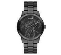 Guess Monarch Men's Stainless Steel Watch 44mm Black Stainless Steel Band 3 Bar Black Dial GW0958G3