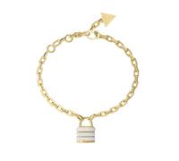 GUESS My Secret Women's Gold Tone Crystal Padlock Charm Bracelet