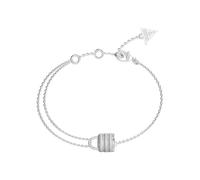 GUESS My Secret Women's Silver Tone Mini Crystal Padlock Bracelet