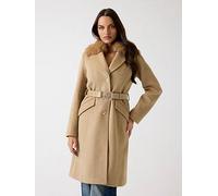 Guess New Patrice Belted Coat, Beige, Size L, Women Beige