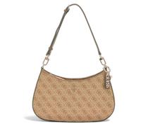 Guess Noelle Monogram Print Top Zip Shoulder Womens Bag In Lattee