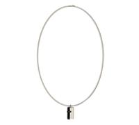 GUESS Noir Men's Silver Tone Eclipse Plate Necklace