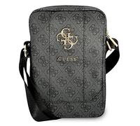 GUESS Official 4G PU 10" Tablet Sleeve Shoulder Bag Big Metal Logo - Grey