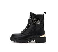 Guess Oranda 4G Peony Logo Combat Boots, Black, Size 8, Women Black