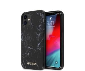 GUESS - PC/TPU - Marble Design Case - Black iPhone 12