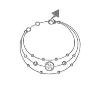 Guess Perfect Illusion' 4G Triple Chain Silver Bracelet Silver