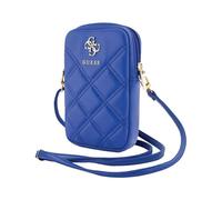 Guess Phone Bag Zip Quilted 4G Blue - Universal