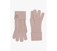 GUESS Pink Knitted G Logo Gloves Size: S, Colour: Pink Fabric