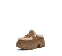 GUESS Platform Loafers with Faux Fur Lining, Thick Sole, Brown, beige, 4 UK