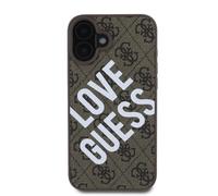 Guess Protective Cover for iPhone 16 Model 4G, Brown