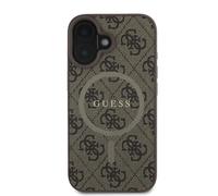 Guess Protective Cover for iPhone 16 Printed 4G, Brown
