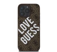 Guess Protective Cover for iPhone 16 Pro Max Model 4G, Brown