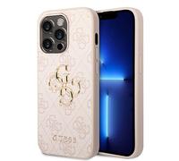 Guess PU 4G Metal Logo Case for iPhone 14 Pro Pink GUHCP14L4GMGGR Black
