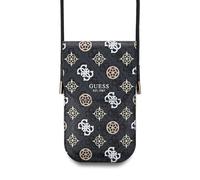 Guess PU 4G Peony Multicolour Universal Phone Pouch with Strap and Card Slot Black - GUOWBP4PEWPK