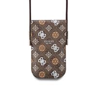 Guess PU 4G Peony Multicolour Universal Phone Pouch with Strap Card Slot Brown