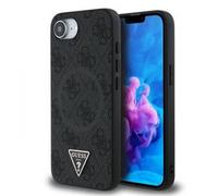 Guess PU 4G Strass Triangle Metal Logo Case for iPhone 16e Black
