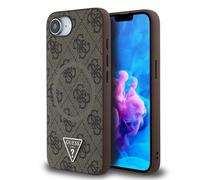 Guess PU 4G Strass Triangle Metal Logo Case for iPhone 16e Brown