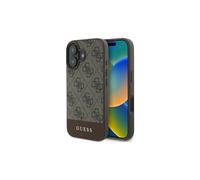 Guess PU 4G Stripe Case for iPhone 16 6.1" Brown - GUHCP16SG4GLBR