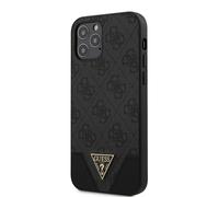 GUESS GUHCP12MPU4GHBK 4G Triangle Collection Case for iPhone 12/12 Pro 6.1 Inches Grey
