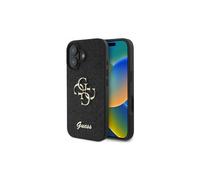 Guess PU Fixed Glitter 4G Metal Logo Case for iphone 16 6.1" Black